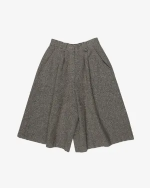 1980's grey herringbone wool culottes - W26