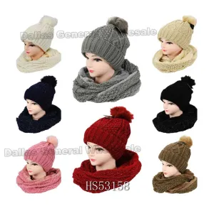 2 PC Thermal Beanie w/ Circle Scarf Set Wholesale