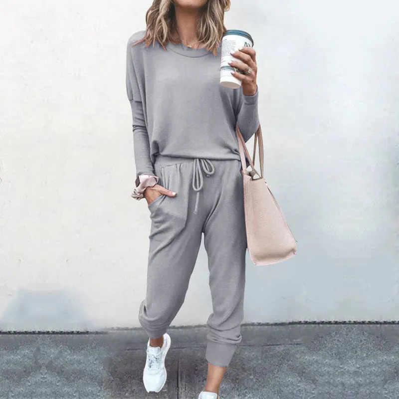 2 Piece Knitted Cotton Lounge Sweatshirt