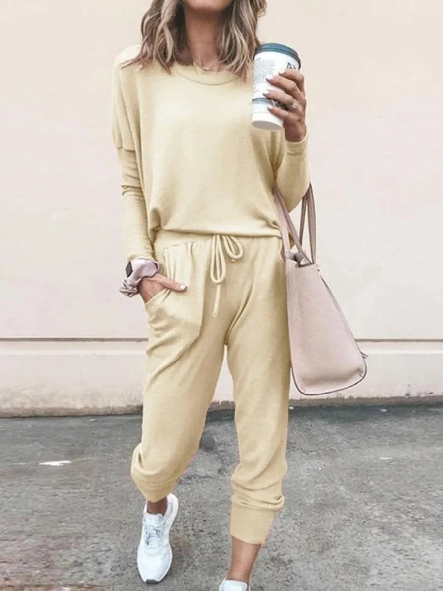 2 Piece Knitted Cotton Lounge Sweatshirt