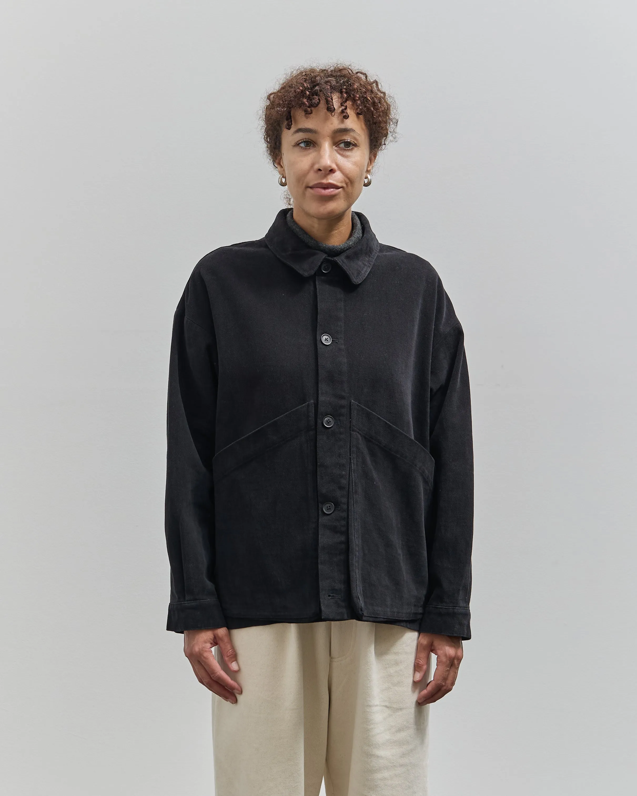 7115 Panel Pocket Shirt Jacket, Black Heavy Canvas