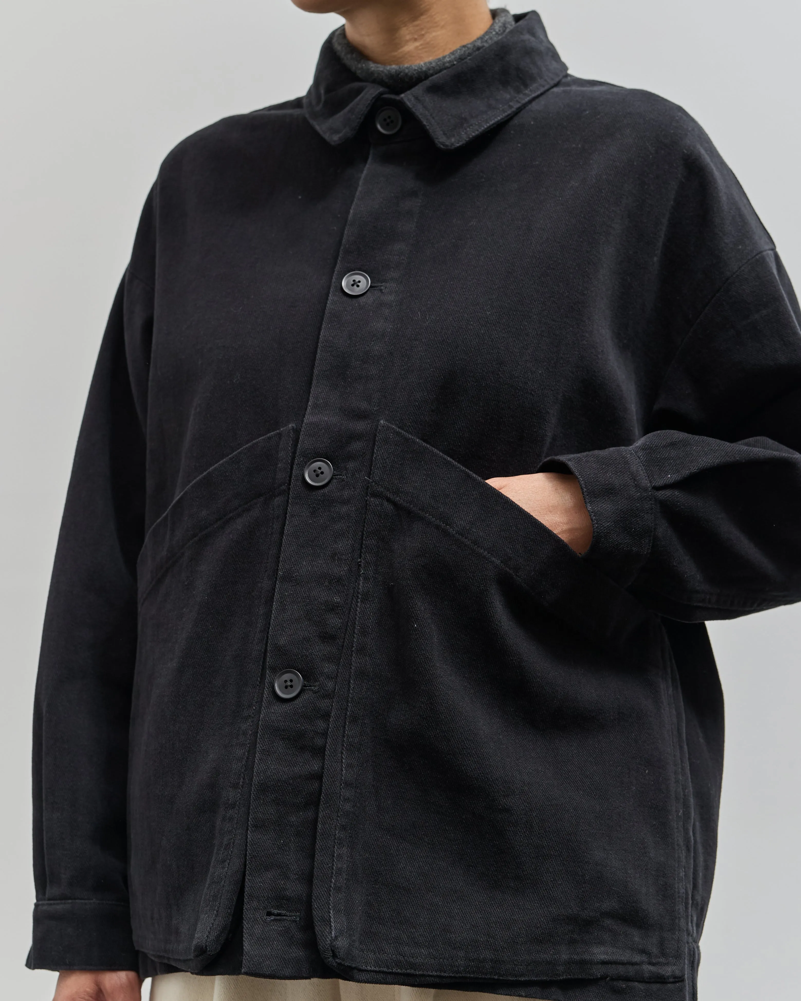 7115 Panel Pocket Shirt Jacket, Black Heavy Canvas