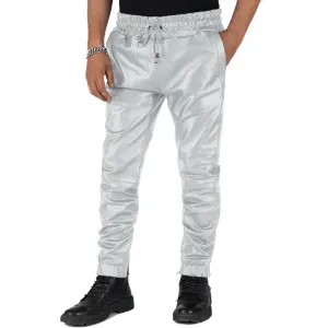 Aethor Men's White Faux Leather Pants