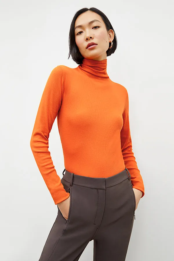 Axam Layering Turtleneck - Ribbed Pima Cotton :: Clementine