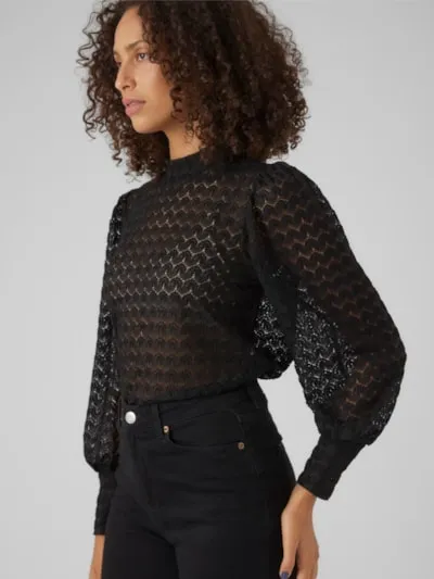 Becca High Neck Lace Top