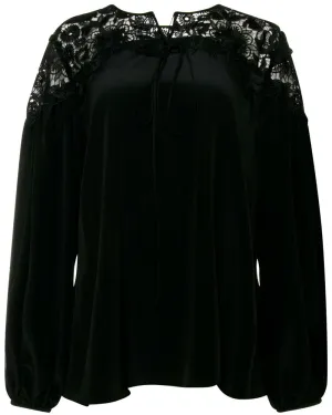 Black Floral Lace Blouse