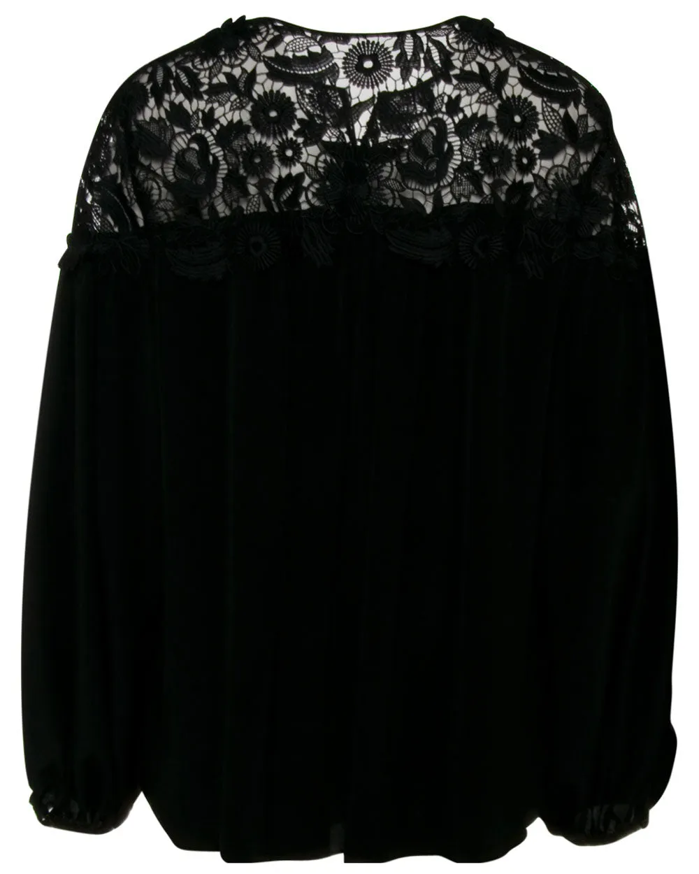 Black Floral Lace Blouse