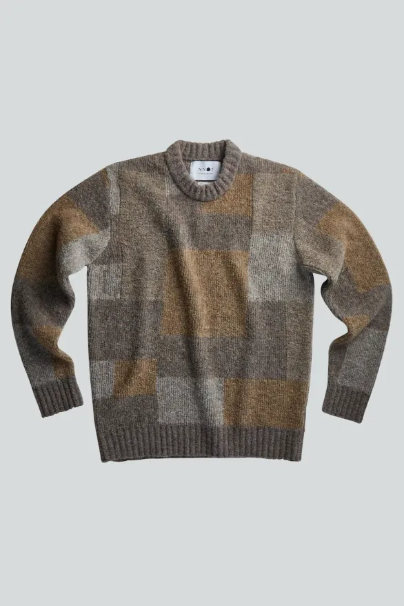 Brady 6531 Wool Intarsia Sweater (Camel Multi)