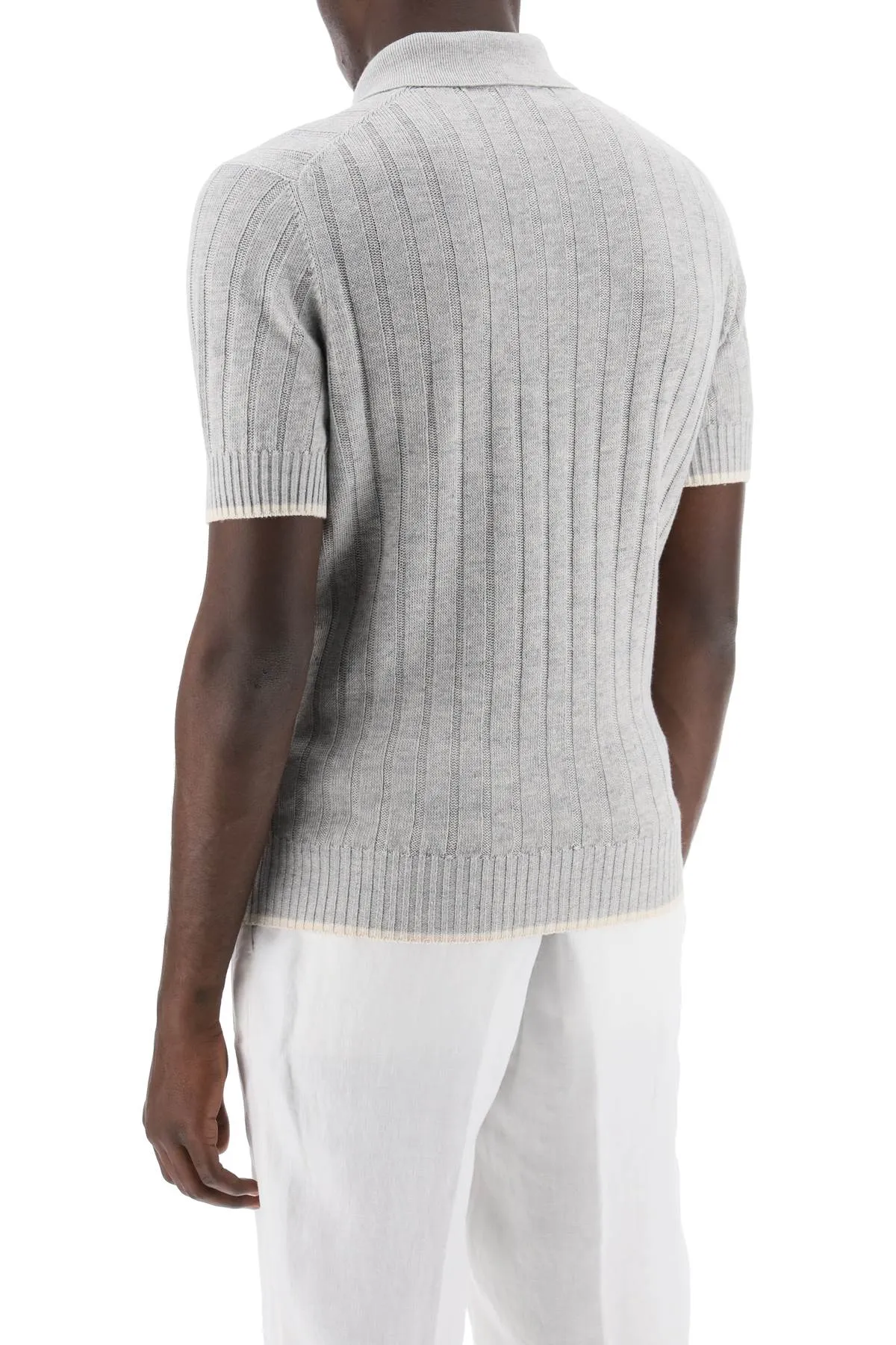 Brunello Cucinelli Ribbed Knit Polo Shirt