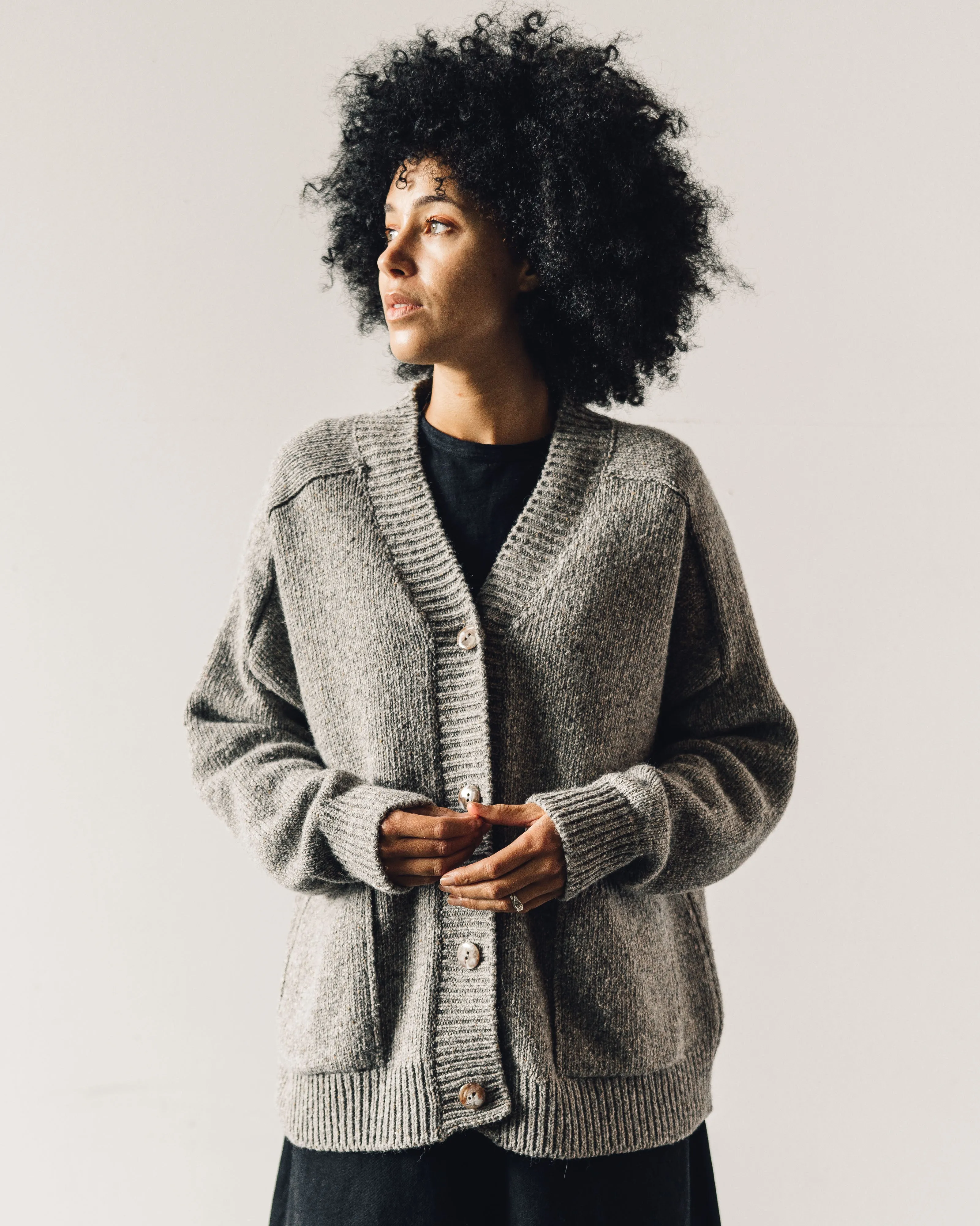 Cordera Soft Wool Cardigan, Grey