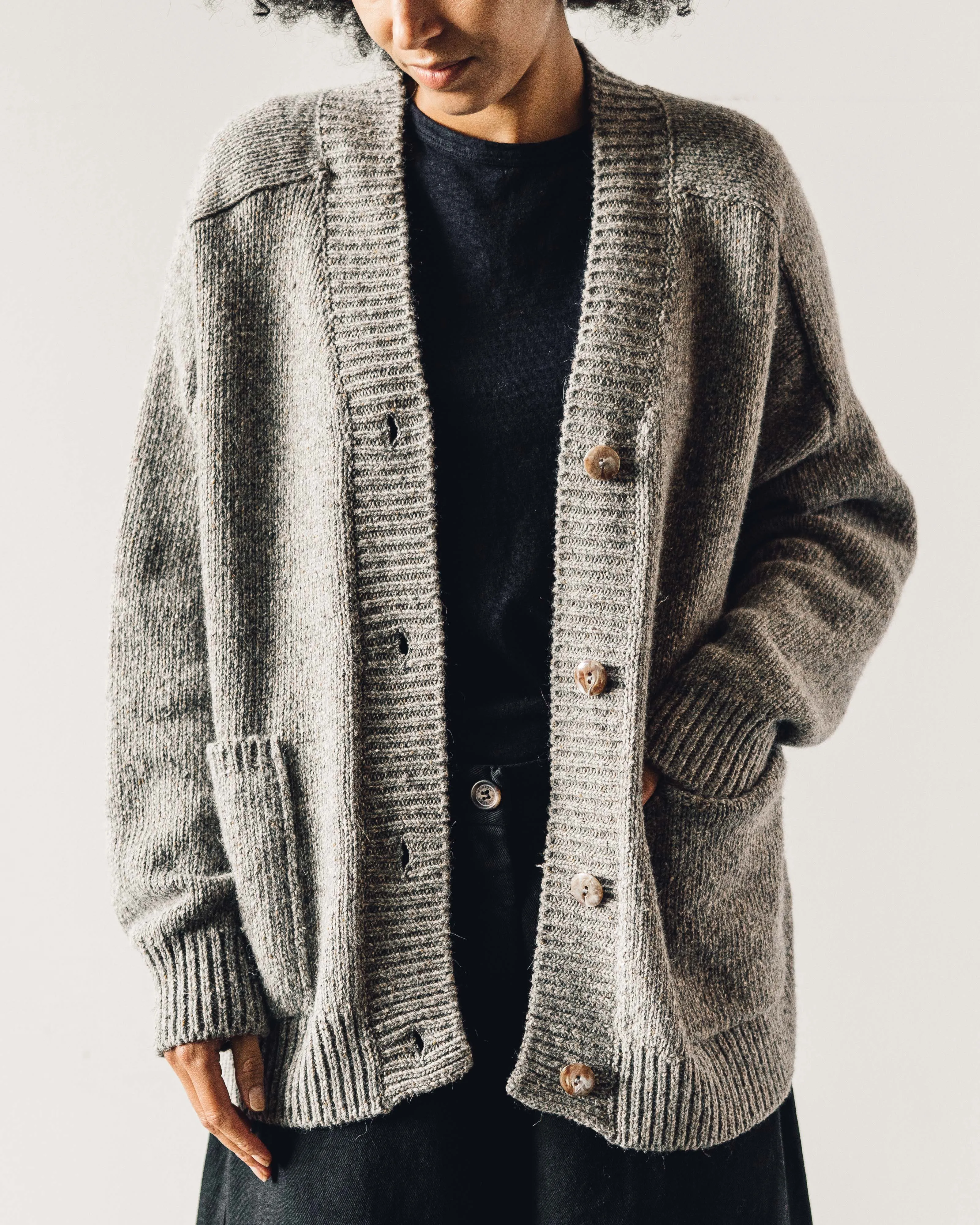 Cordera Soft Wool Cardigan, Grey