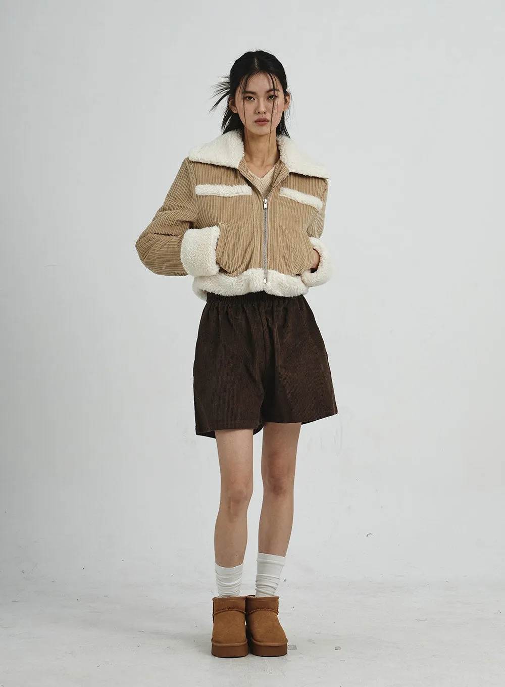 Corduroy Wide Shorts CD07