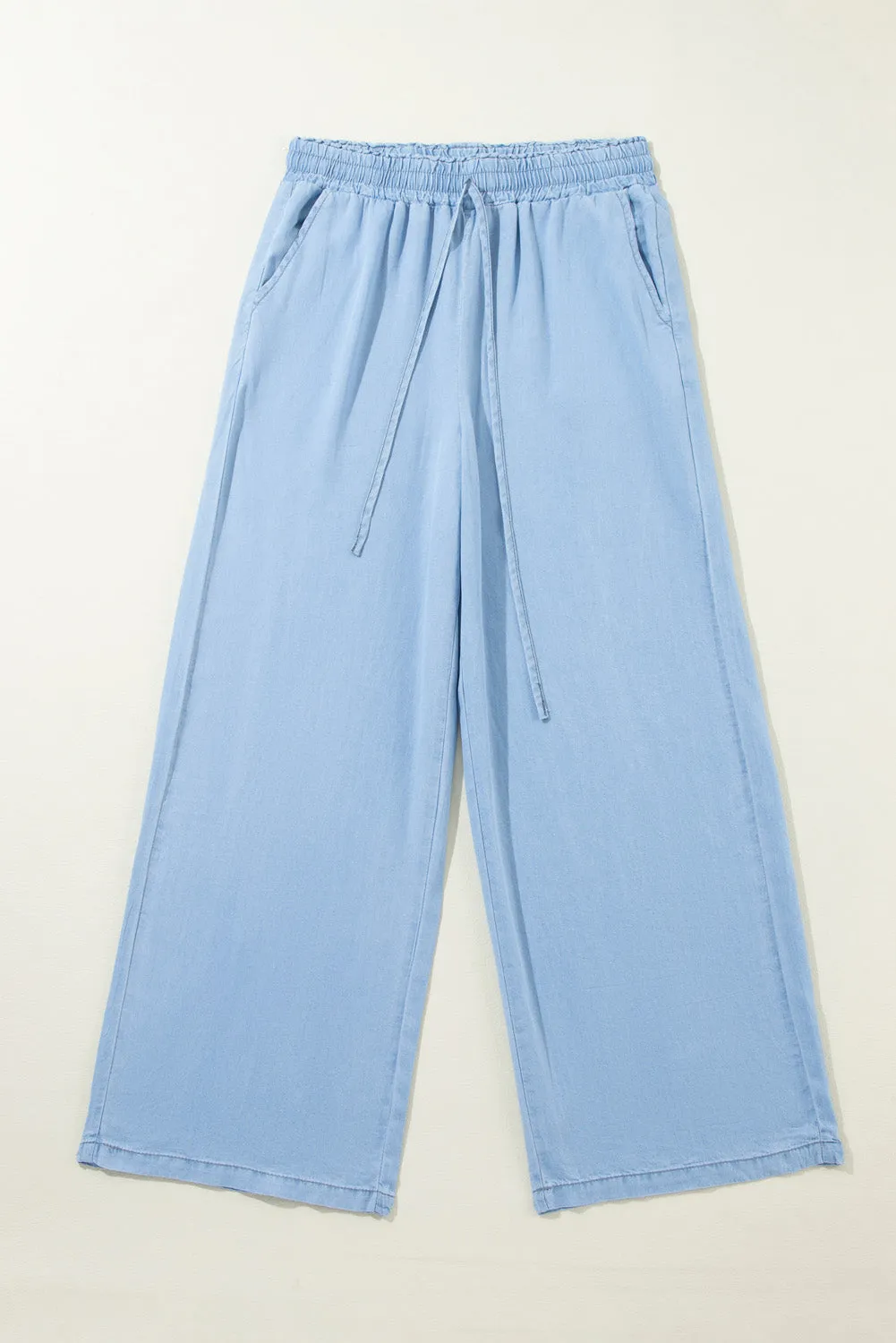 Denim High Waist Wide Leg Pants