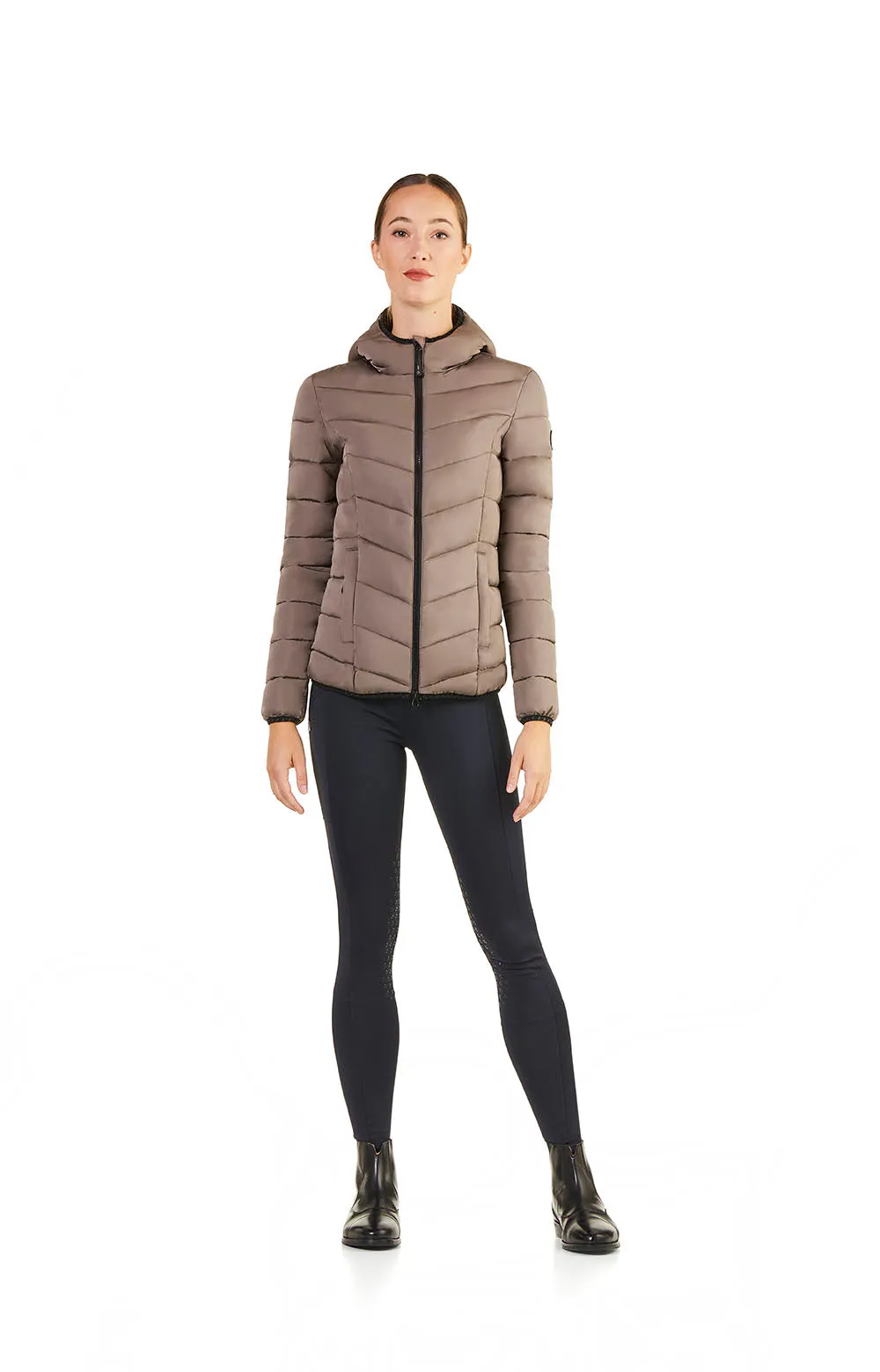 Ego7 Women Febe Short Padded Jkt with Hood Turtledove