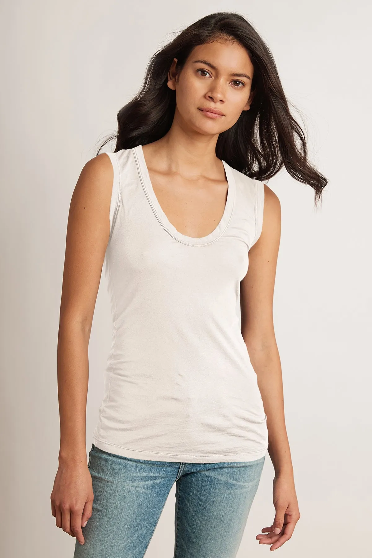 ESTINA GAUZY WHISPER FITTED TANK TOP