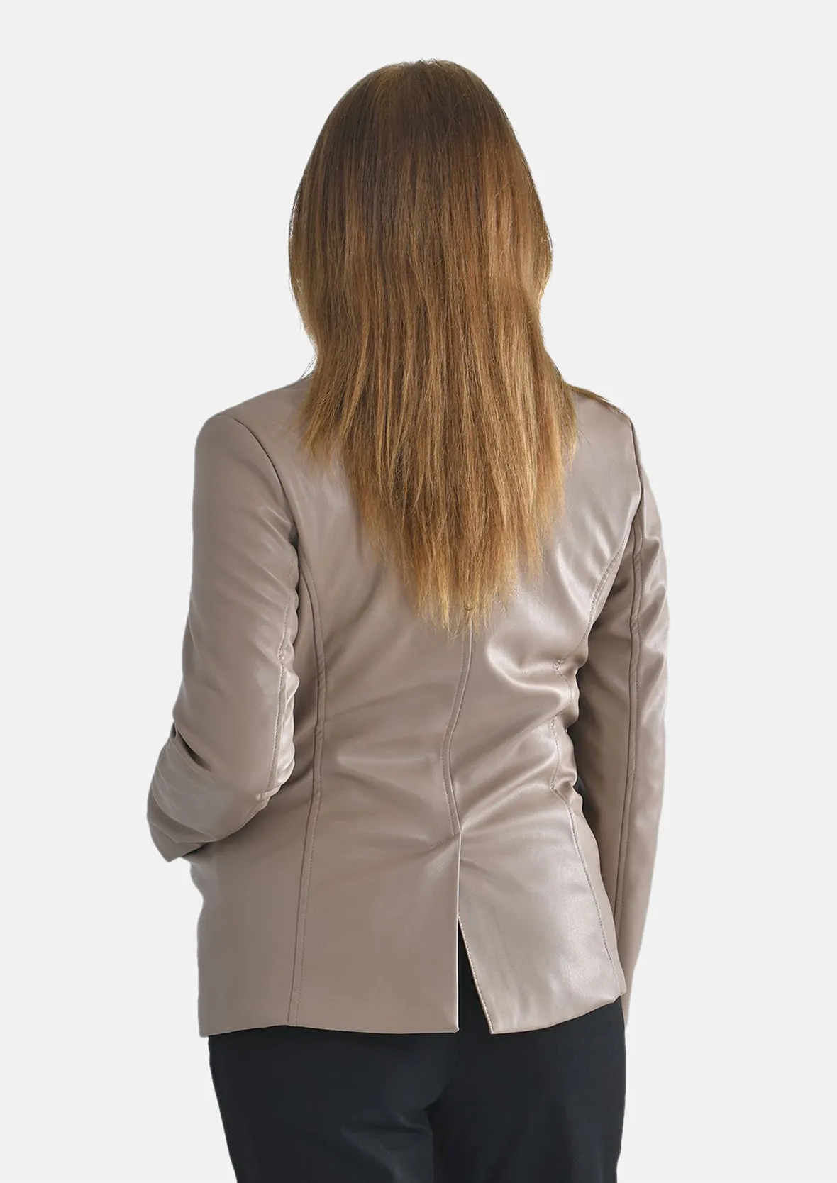 Faux Leather Blazer