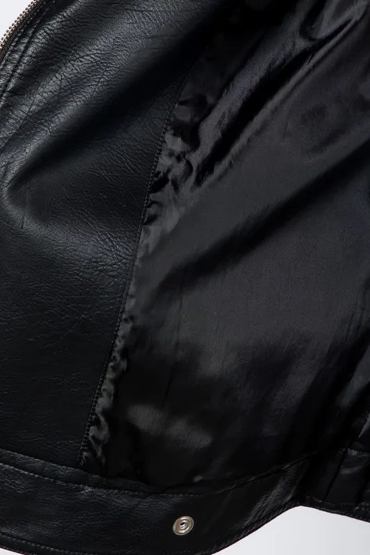 Faux Leather Motorcycle Jacket