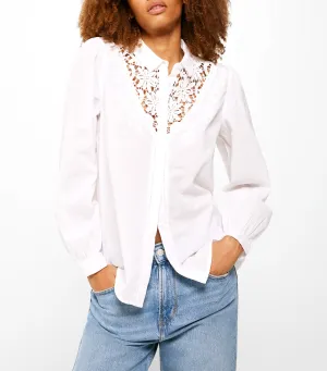 Floral Lace Blouse White