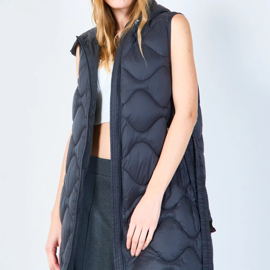 Hooded quilted sleeveless vest wholesale