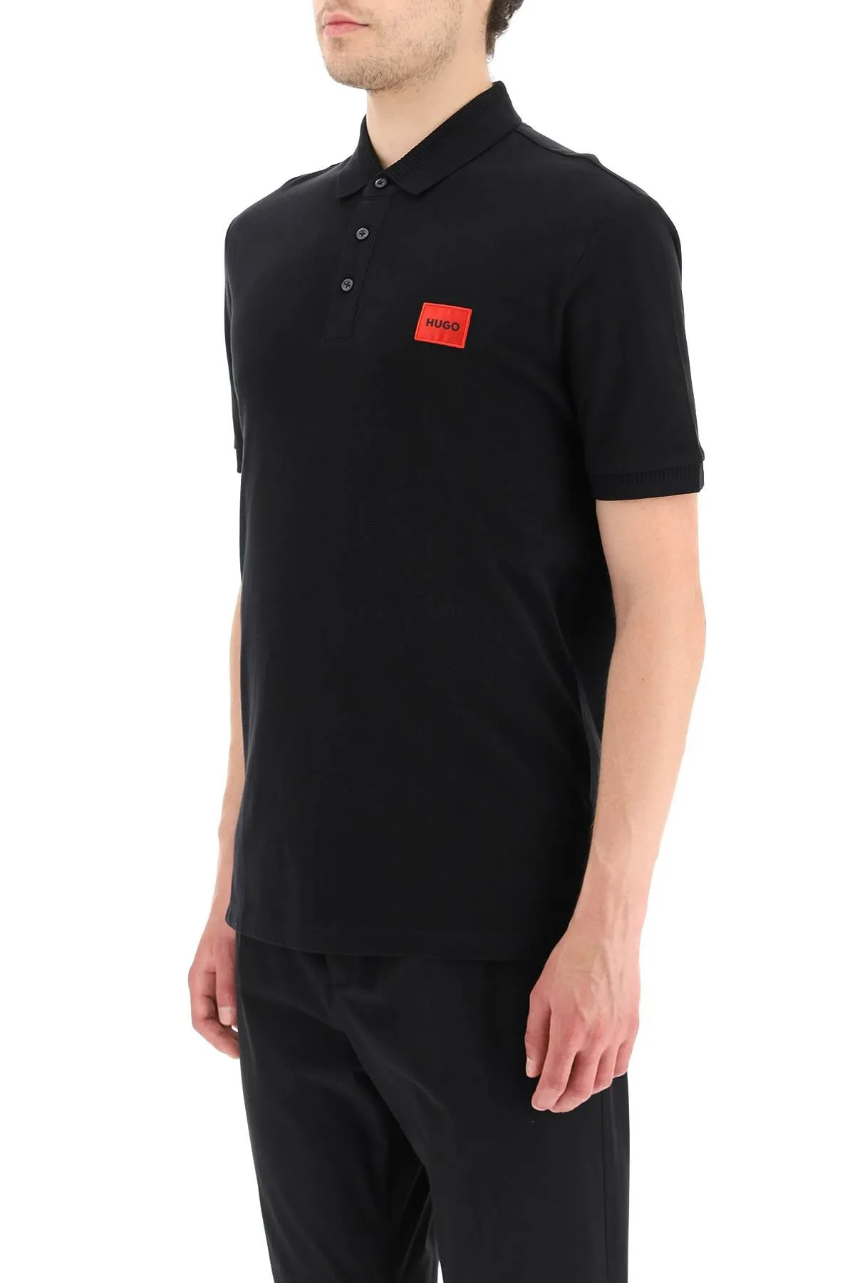 Hugo dereso slim fit polo shirt Black