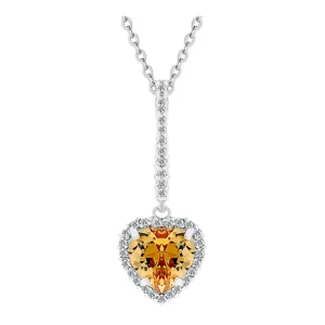 J Goodin Cubic Zirconia Drop Heart Style Champagne Heart Drop Pendant For Women