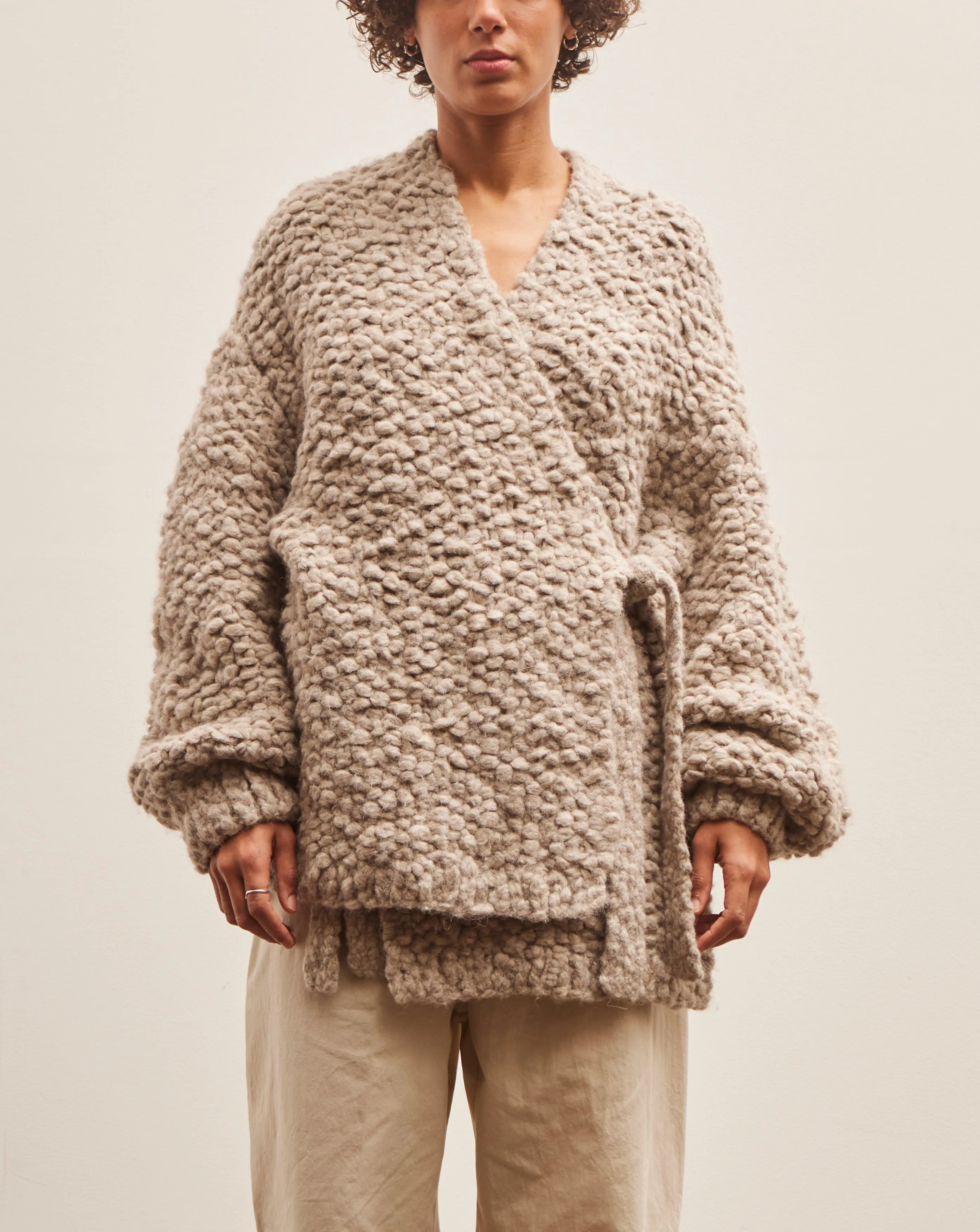 Lauren Manoogian Handknit Matta Cardigan, Granite