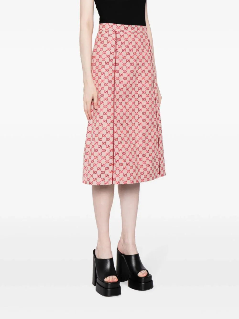 Logo Jacquard Midi Skirt