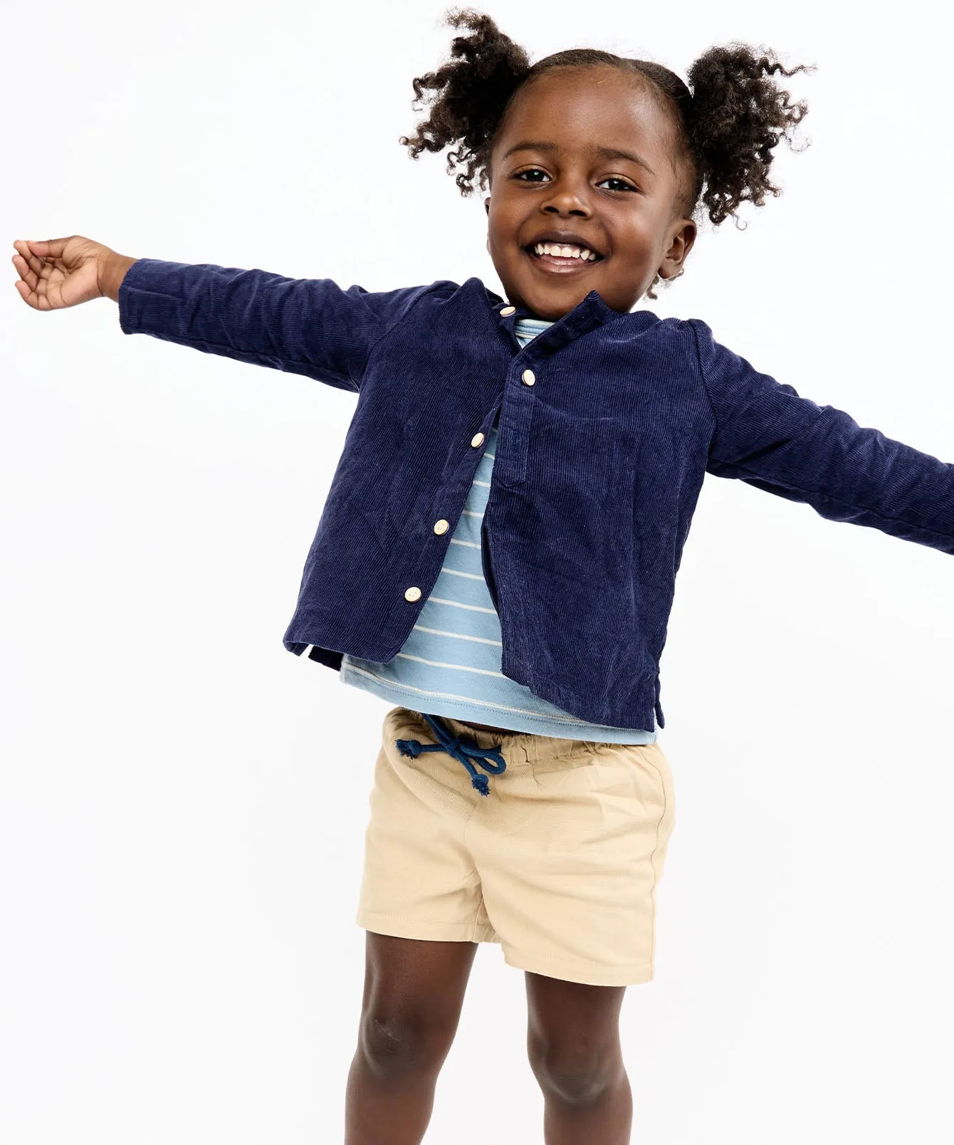 Lupo Baby Shirt, Navy Corduroy