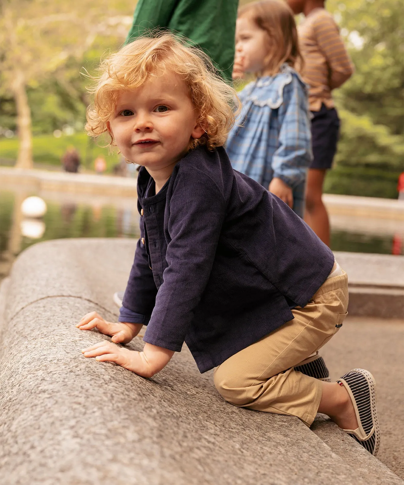 Lupo Baby Shirt, Navy Corduroy