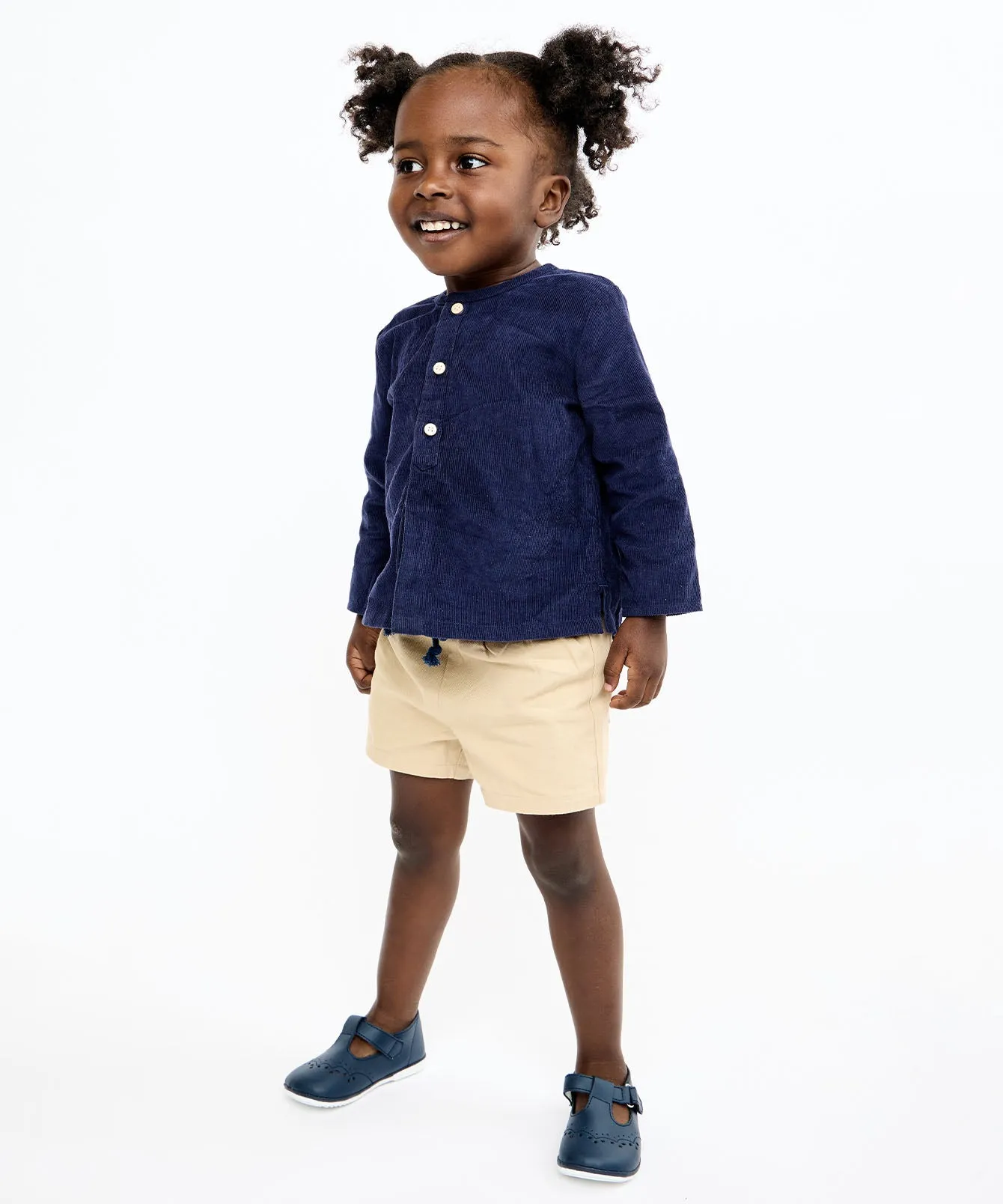 Lupo Baby Shirt, Navy Corduroy