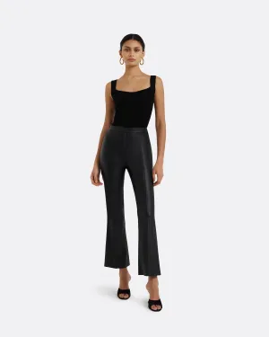 Mari Black Vegan Leather Trousers