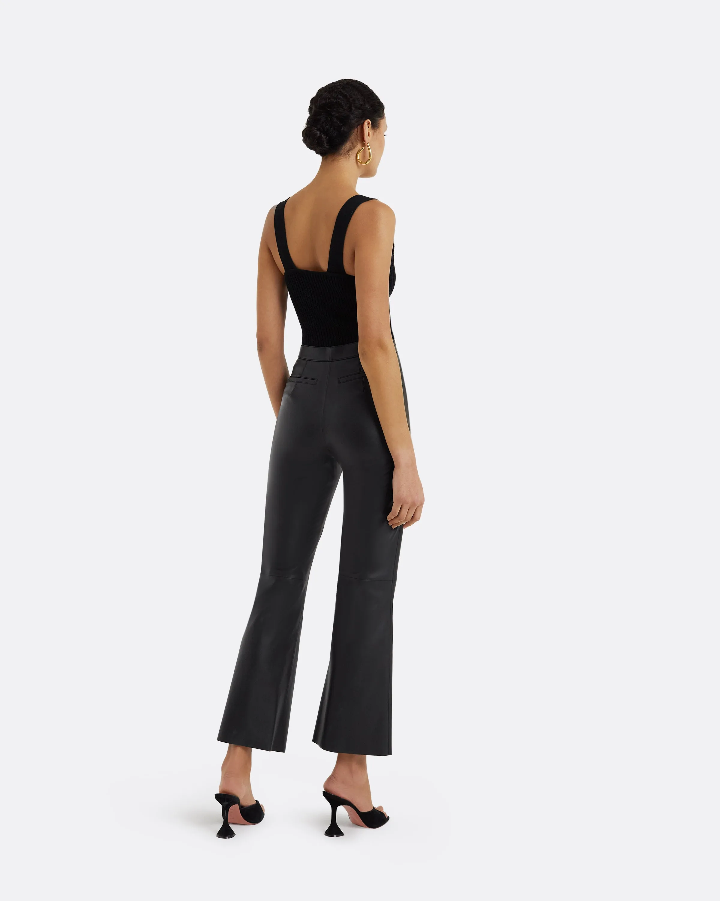 Mari Black Vegan Leather Trousers