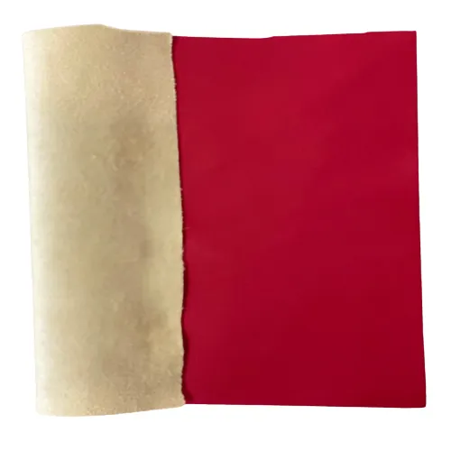 Matte Red Lambskin Stretch Faux Leather With Suede Backing Apparel Fabric