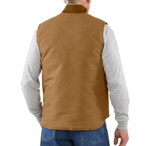 Men's Relaxed Fit Firm Duck Insulated Rib Collar Vest - Carhartt Brown