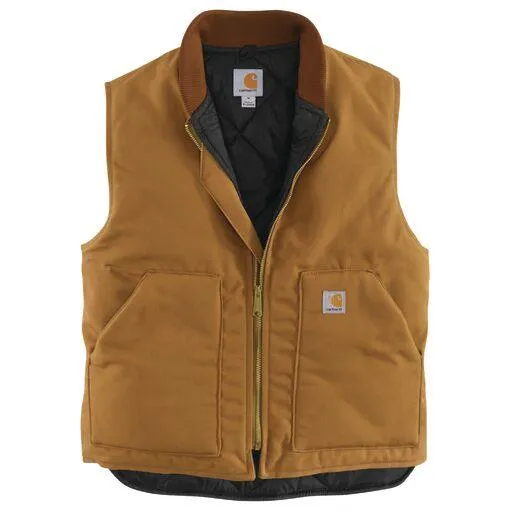 Men's Relaxed Fit Firm Duck Insulated Rib Collar Vest - Carhartt Brown