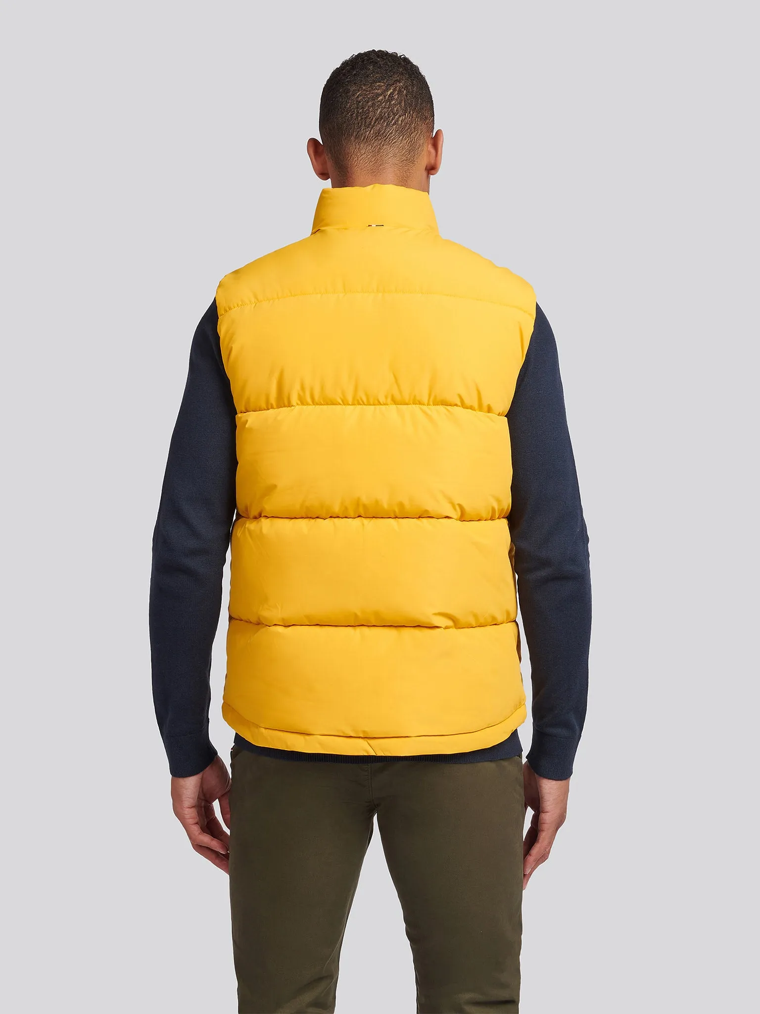 Mens Wide Baffle Gilet in Mango Mojito