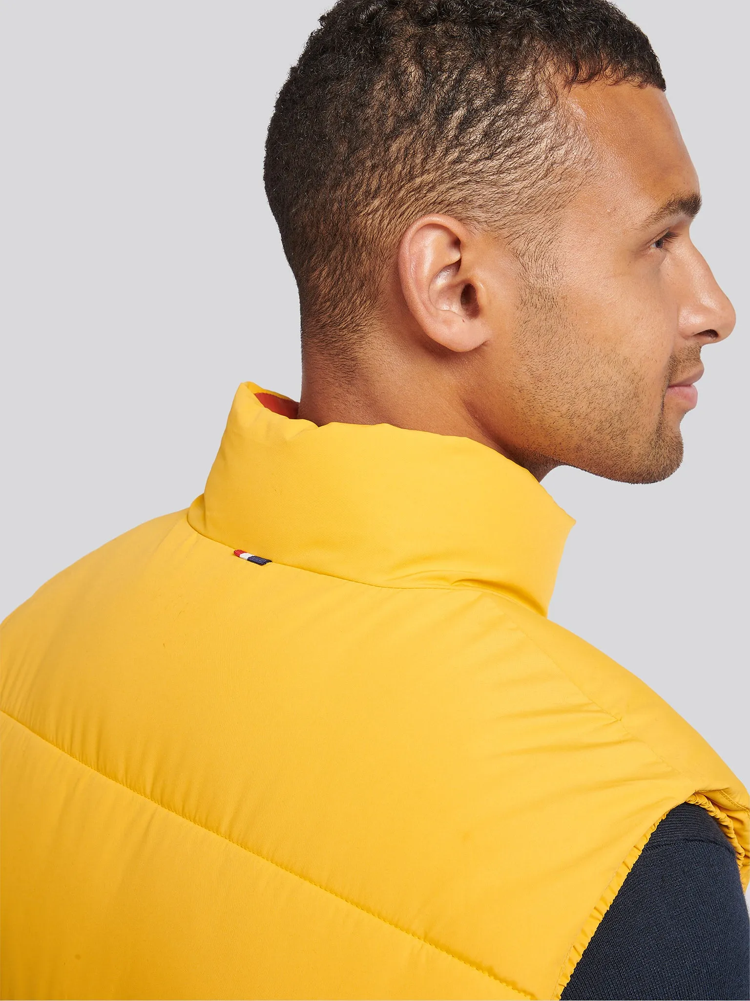 Mens Wide Baffle Gilet in Mango Mojito