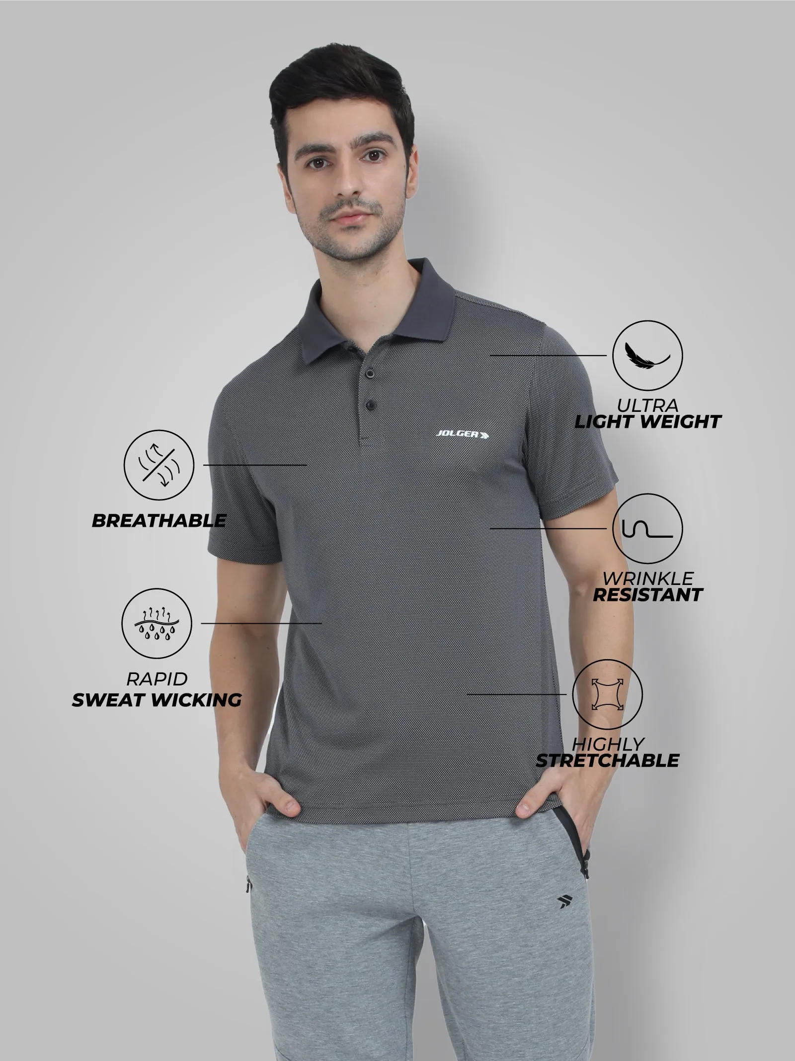 Men's Wrinkle Free Polo T-Shirt