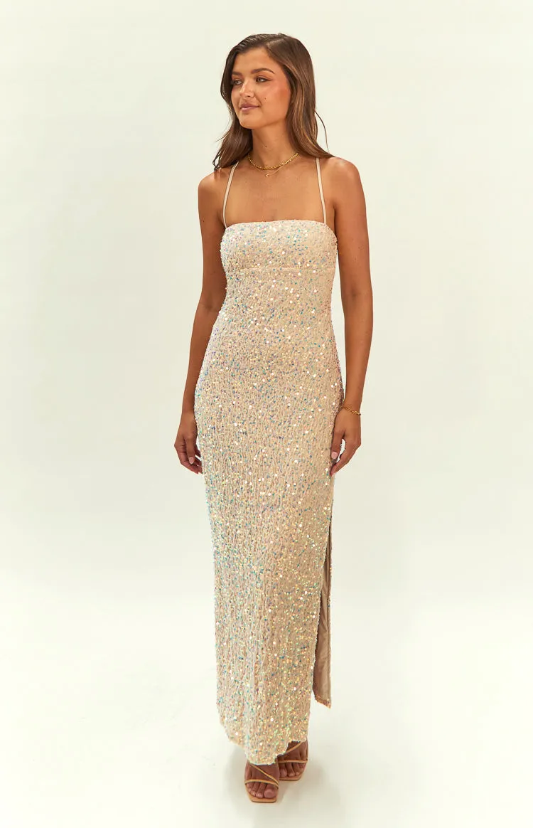 Miranda Gold Velvet Formal Maxi Dress