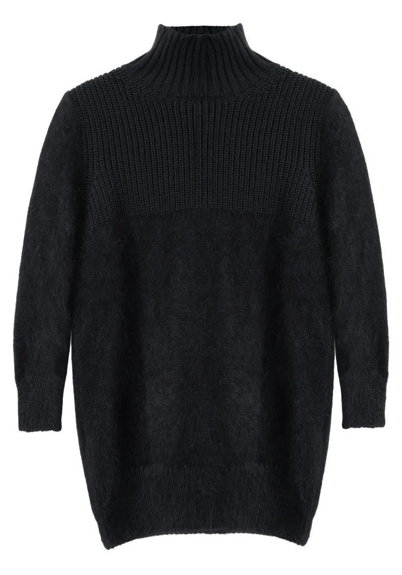 Mock Neck Angora Pullover