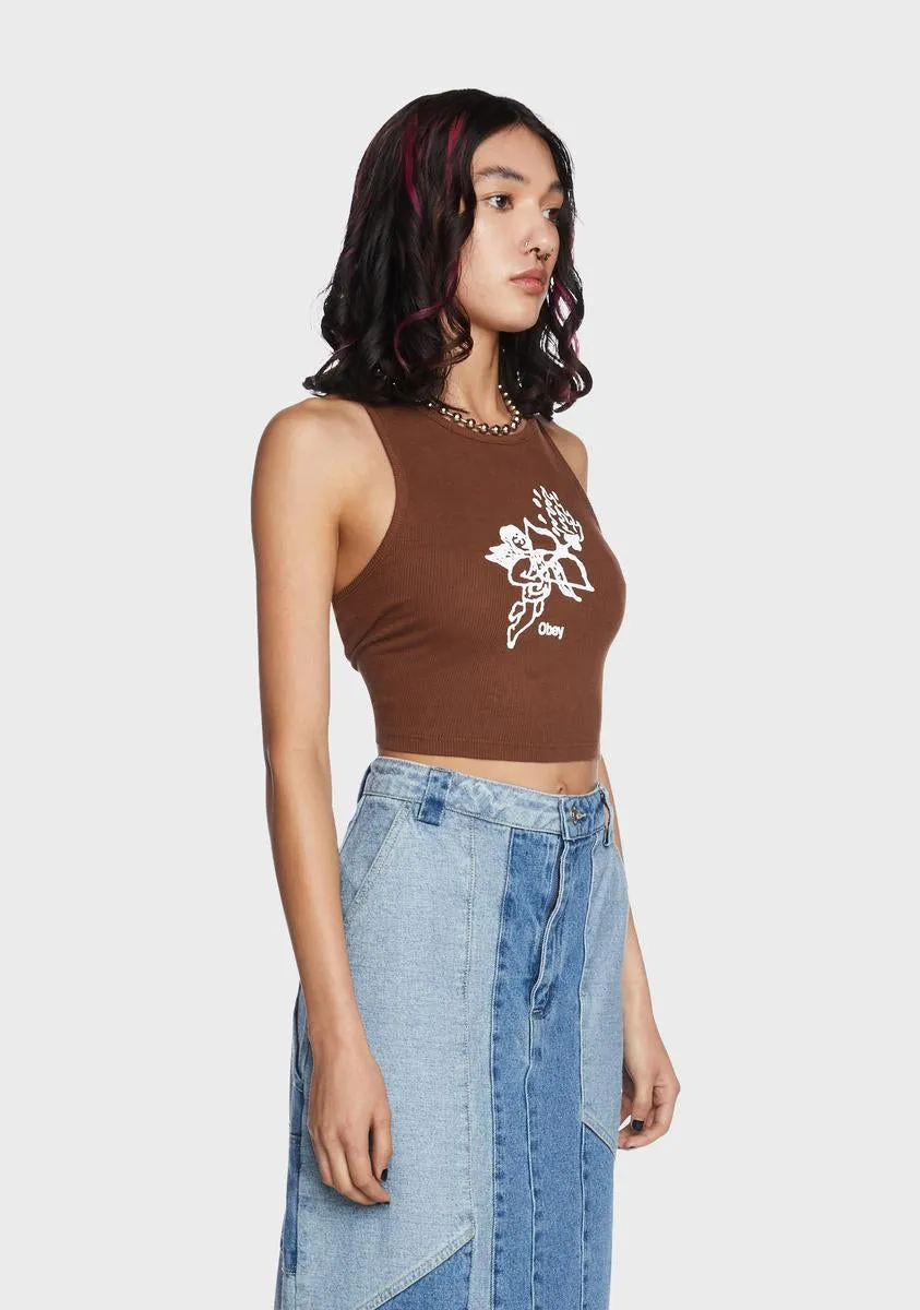 Obey Flaming Cupid II Rib Megan Tank Top