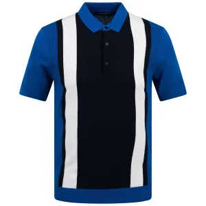 Rey Striped Polo Knit JL Navy - SS23