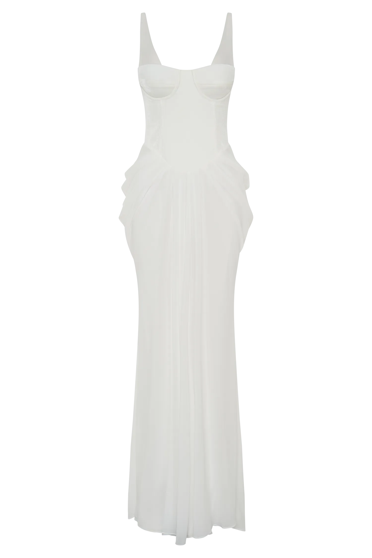 Roxanne Velvet Corset Maxi Dress - White