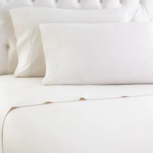 Shavel Micro Flannel Quality Sheet Set - Cal King Flat/Fitted Sheet 108x110/84x72x18" 2-Pillowcase 21x40" - Ivory.