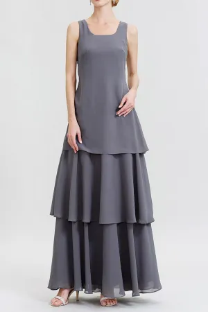 Simple Straps Layered Long Mother of The Bride Dresses