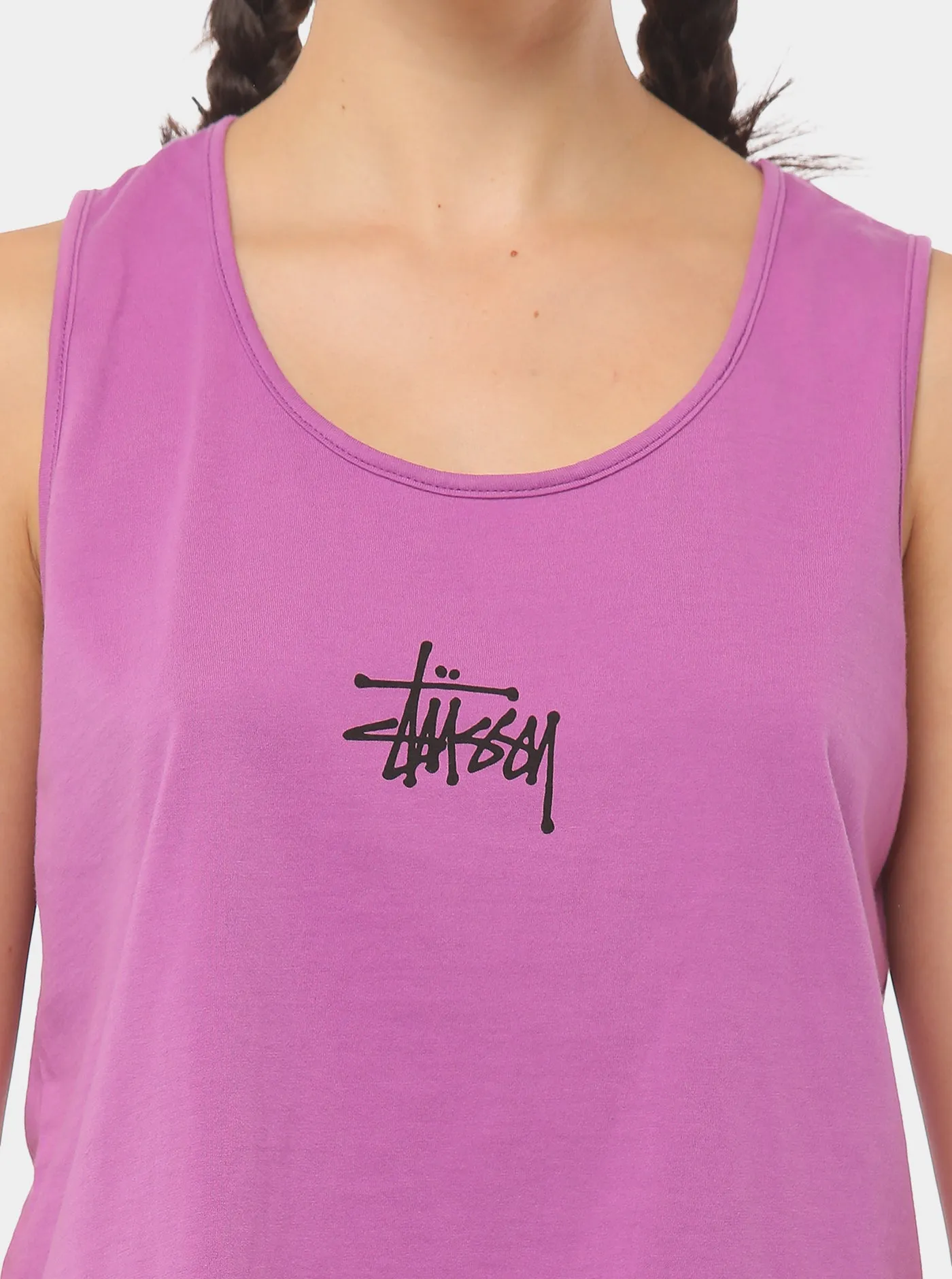 Stussy Women's Graffiti Cut Off Tank Orchid