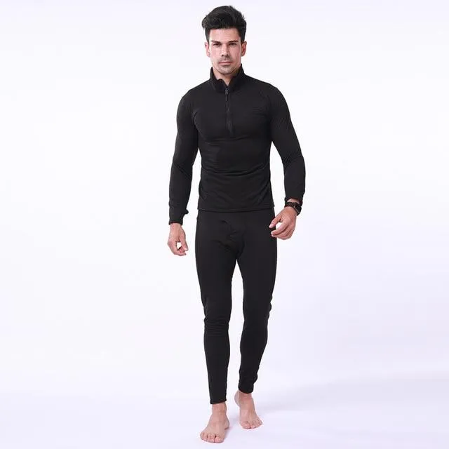 Tactical Training Mens Warm Underwear Suit Outdoor Hiking Hunting Windproof Thermal Fleece Shirt   Pants Sets Military Clothes