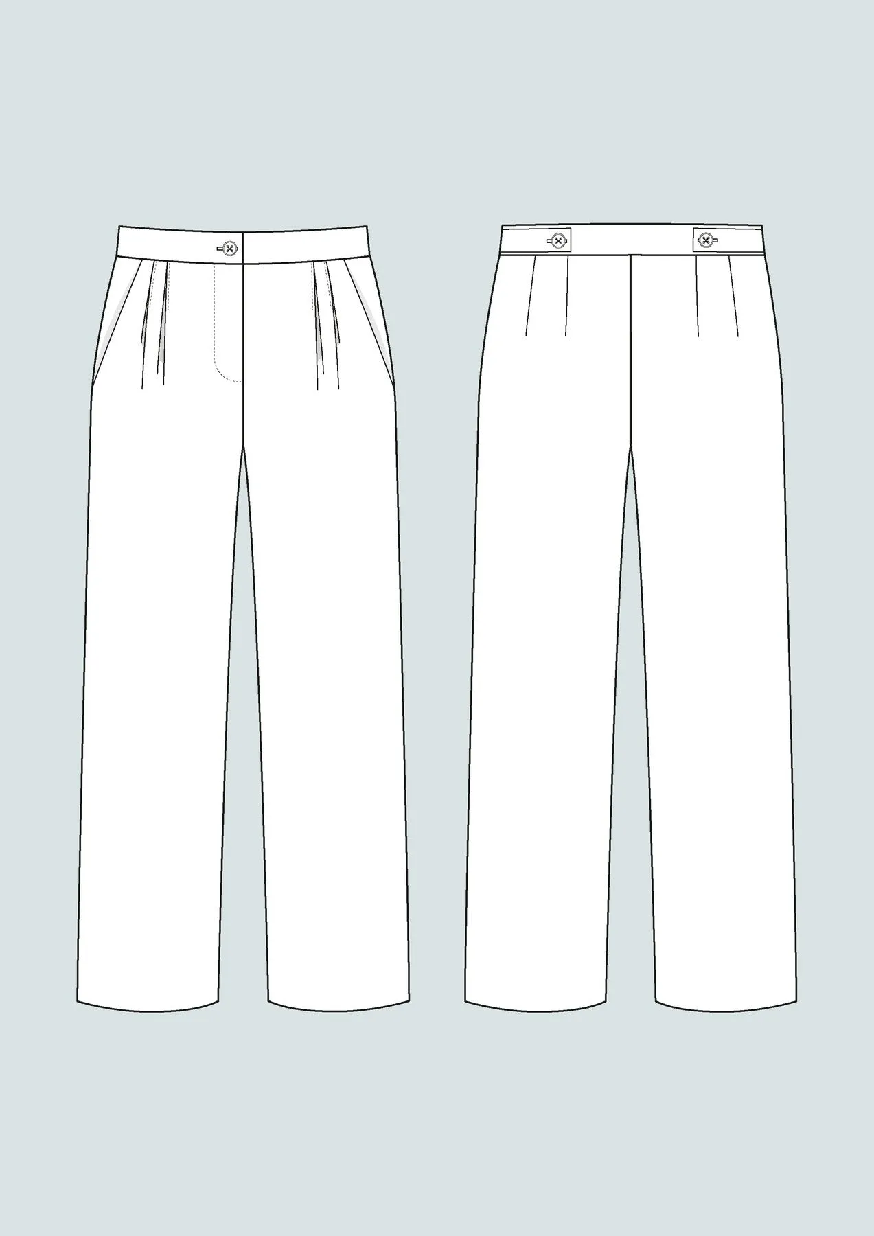 THE ASSEMBLY LINE • High Waisted Trousers Sewing Pattern (XS - L)