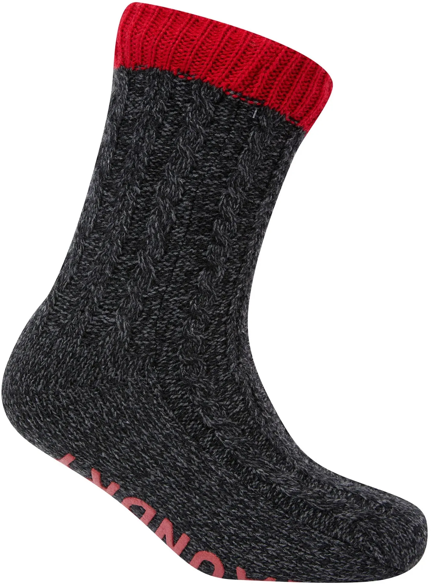 Tokyo Laundry Scoresby Borg Lined Slipper Socks - Red