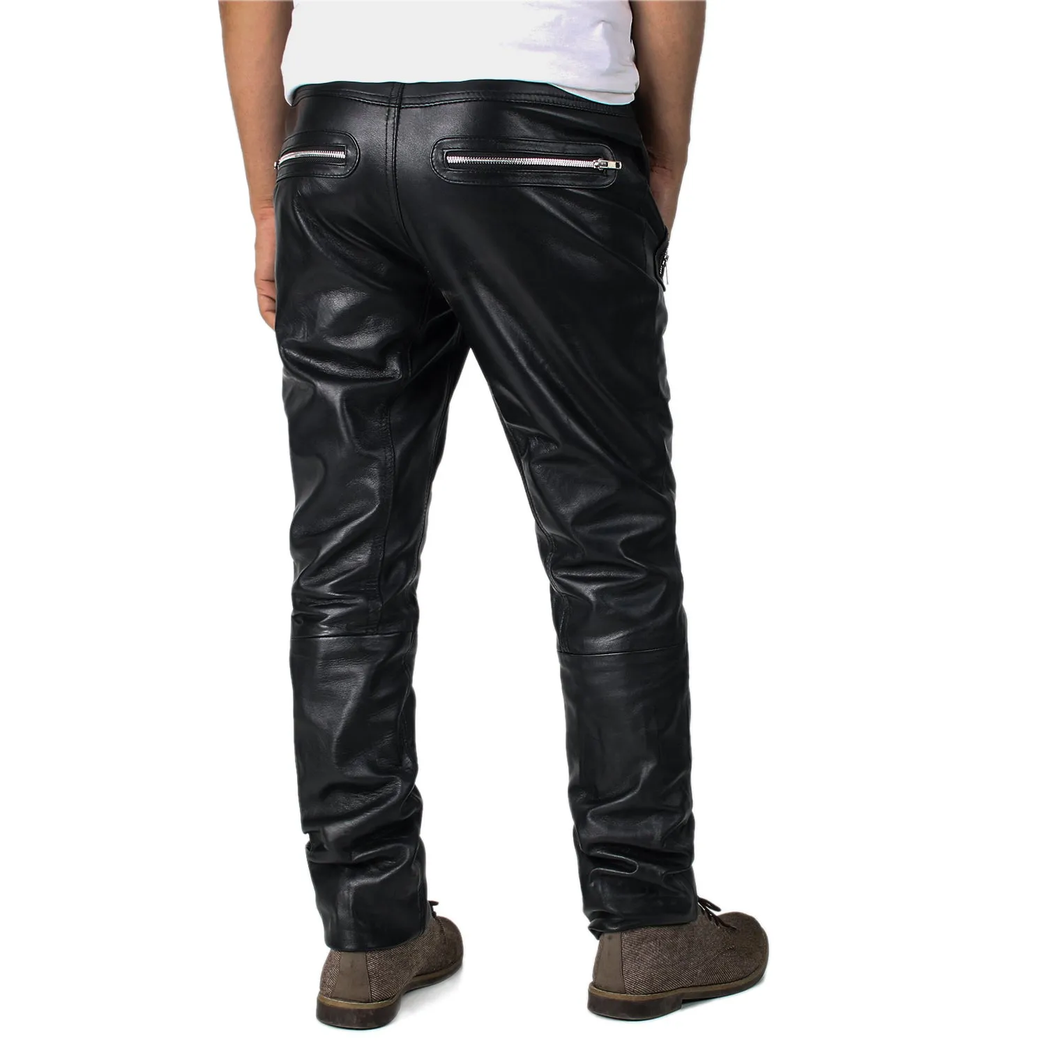 Veyron Men's Black Faux Leather Pants